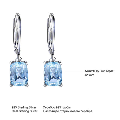 Aretes Colgante de Topacio en Plata 925 para Dama - Image 4