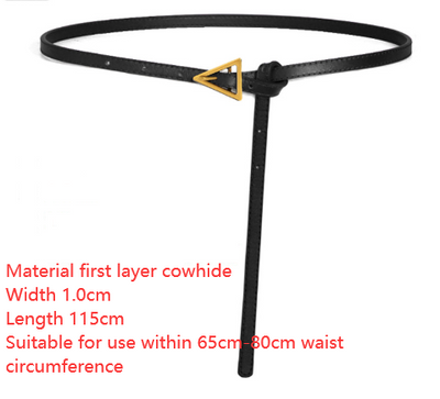 Cinturón de Cuero Fino con Detalles Triangulares para Mujer - Image 13