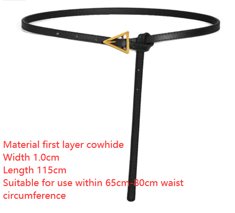 Cinturón de Cuero Fino con Detalles Triangulares para Mujer - Image 13
