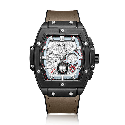 Reloj de Cuarzo Multifuncional Diseño Barril para Hombre - Image 21