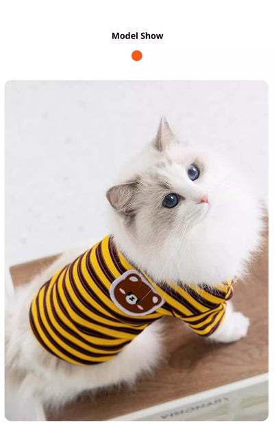 Ropa Ligera a Rayas para Mascotas - Gatos y Perros Pequeños - Image 18