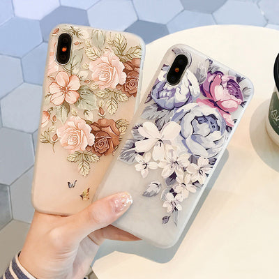 Funda para Celular con Flores en Relieve