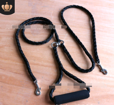 Cuerda de Tracción Doble para Dos Perros con Asas Tejidas a Mano