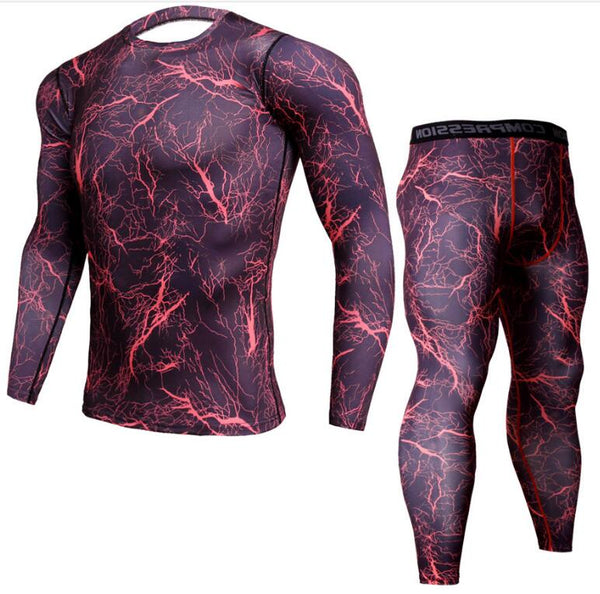 Conjunto Deportivo Ajustado de Manga Larga Secado Rápido para Hombre