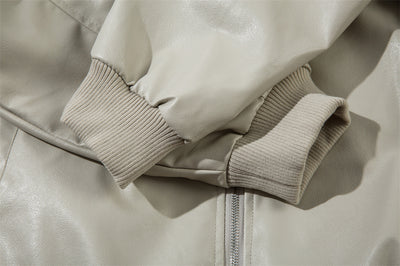 Chaqueta de Cuero PU Estilo Europeo Americano con Estampado Automotriz - Image 9