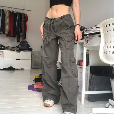Pantalones Vaqueros Grises Retro Estilo Europeo para Mujer - Image 8
