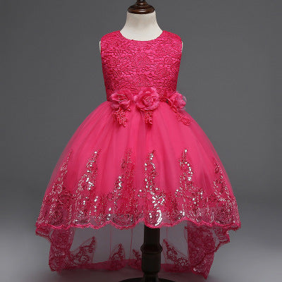 Vestido de Princesa para Niña con Lentejuelas - Diseño de Novia Infantil