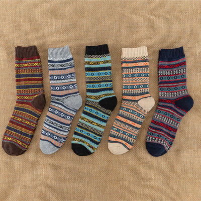 Calcetines Étnicos Acolchados a Cuadros para Hombre - Image 9