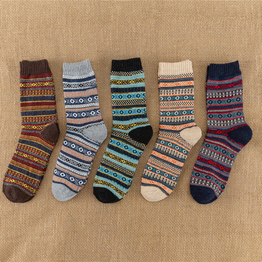 Calcetines Étnicos Acolchados a Cuadros para Hombre - Image 9