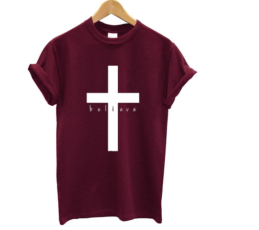 Camiseta Believe con Letras Estilo Urbano Europeo para Hombre y Mujer - Image 6