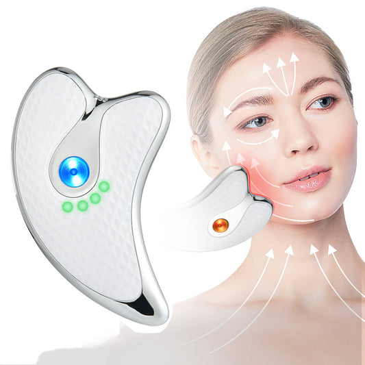 Masajeador Facial Vibrante Recargable con Raspador de Gua Sha
