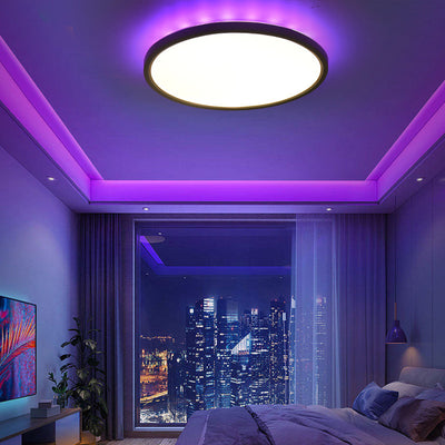 Plafón LED Dorado para Dormitorio 24W con Retroiluminación RGB Integrada - Image 9