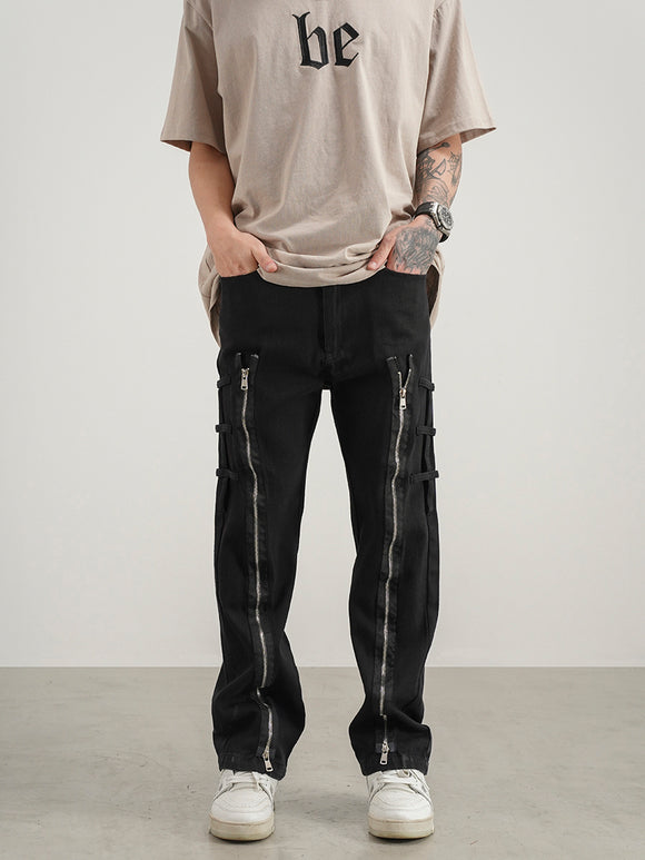 Jeans Rectos con Corte Tridimensional - Tendencia Urbana Unisex