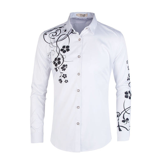 Camisa Slim Fit Coreana de Manga Larga para Hombre