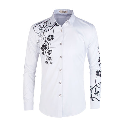Camisa Slim Fit Coreana de Manga Larga para Hombre