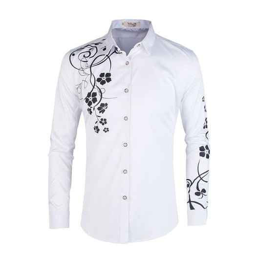 Camisa Slim Fit Coreana de Manga Larga para Hombre