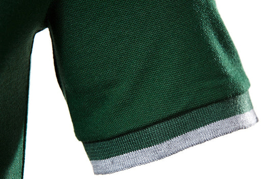 Camisa de Cuello Parado con Letras Bordadas de Manga Corta - Image 4