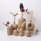 Jarrón de Madera Maciza Estilo Japonés con Flores Secas Decorativas