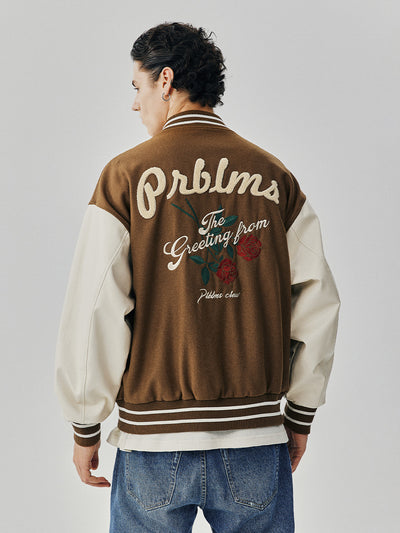 Chaqueta Deportiva Bordada con Rosas - Estilo Urbano Oversized - Image 2