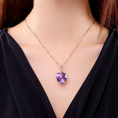Colgante de Amatista en Forma de Corazón - Image 8
