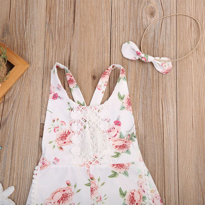 Enterizo Floral sin Mangas para Bebé Niña con Borlas y Diseño Playero - Image 7