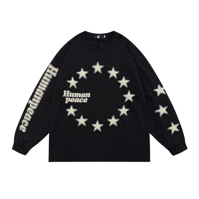 Playera Manga Larga Estrellas Estampado Espuma para Hombre - Image 7