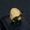 Anillo de Acero Titanio Chapado en Oro para Hombre - Estilo Hip-Hop