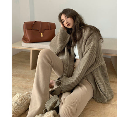 Cardigan Holgado con Pantalón Bootcut de Cintura Alta - Image 14