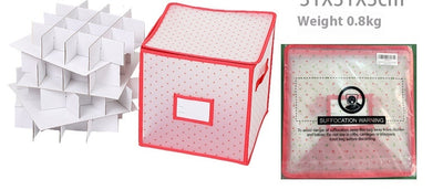 Caja Organizadora de Esferas Navideñas Rojo PVC - Image 13