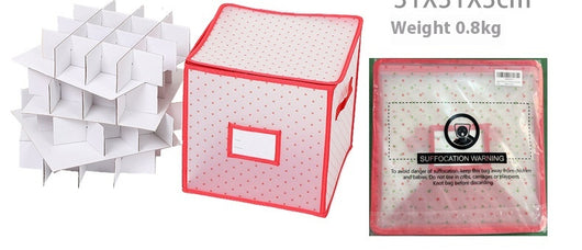 Caja Organizadora de Esferas Navideñas Rojo PVC - Image 13