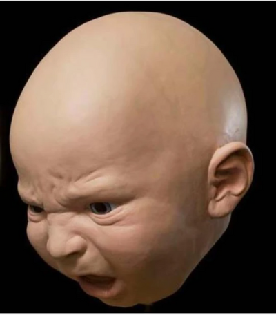 Máscara Látex Bebé Llorón y Enojado - Disfraz Halloween Terrorífico - Image 13