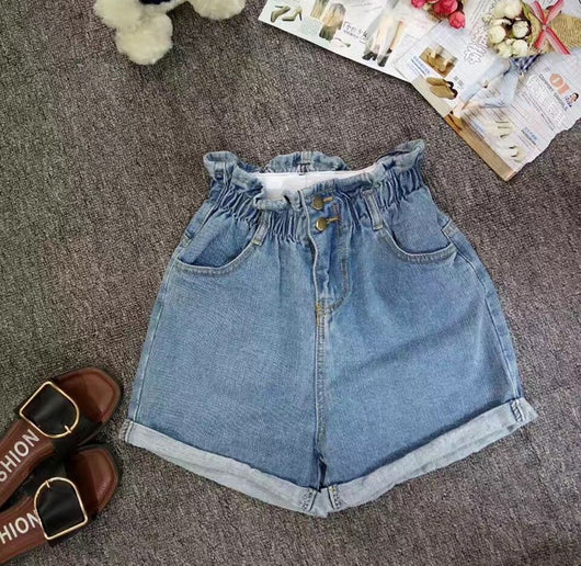 Shorts de Mezclilla Elástica Cintura Alta para Mujer - Estilo Verano Amplio y Cómodo - Image 9
