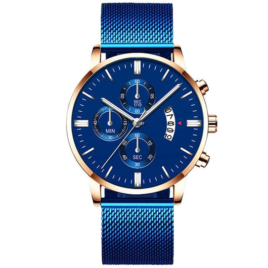 Reloj de Lujo para Hombre con Malla Metálica y Movimiento de Cuarzo - Image 36