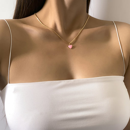 Collar de Corazón Hip-Hop con Efecto Goteo para Mujeres - Image 11