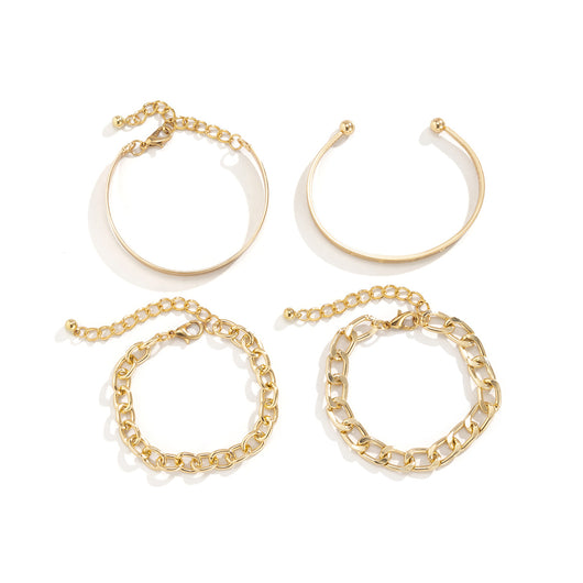 Juego de Pulseras de Cadena Hueca en C - Diseño Minimalista y Elegante - Image 5