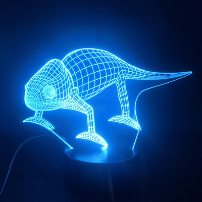 Lámpara 3D Ilusión Óptica Lagartija con Luz LED Degradada Multicolor - Image 6