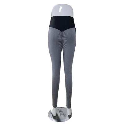 Mallas de Yoga con Costura Contrastante Negro y Gris - Image 4