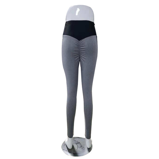 Mallas de Yoga con Costura Contrastante Negro y Gris - Image 4