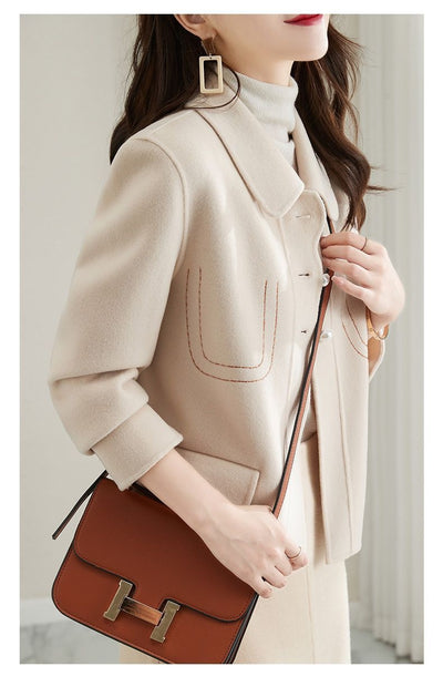 Abrigo de Lana Pura en Colores Lisos para Mujer - Image 13