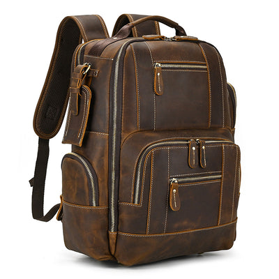 Mochila Retro de Cuero para Hombre - Bolsa Escolar de Gran Capacidad - Image 19