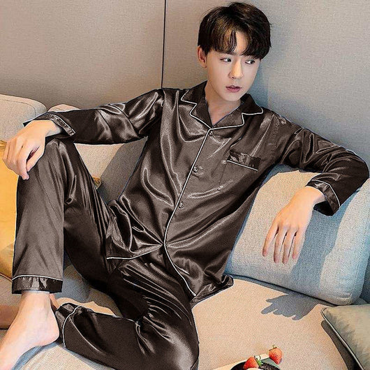 Pijama de Seda para Hombre Talla Grande - Conjunto Elegante y Cómodo - Image 22
