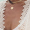 Vintage Pendant Necklace Golden Coin Short Clavicle Chain Dorado