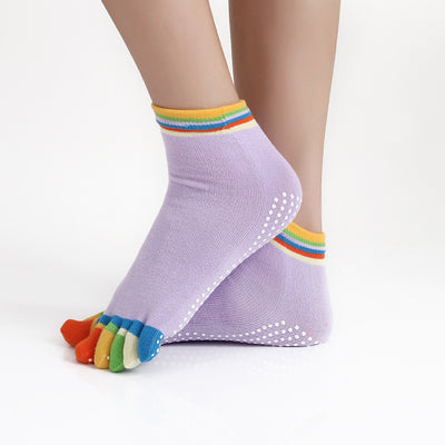 Calcetines de Yoga con Dedos Separados - Algodón Premium con Masaje y Estampado - Image 3