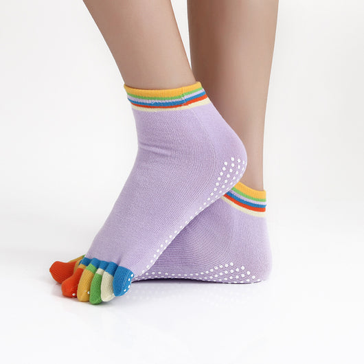 Calcetines de Yoga con Dedos Separados - Algodón Premium con Masaje y Estampado - Image 3