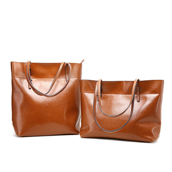 Bolso de Cuero Genuino Estilo Casual Horizontal para Mujer