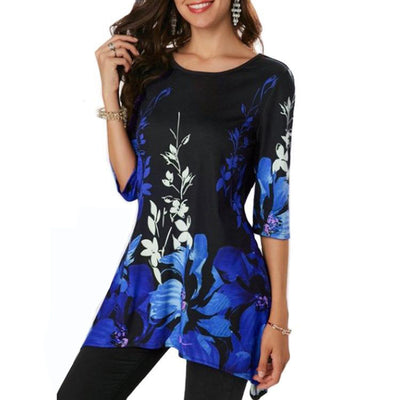 Playera Casual con Estampado Floral de Manga Media - Image 12