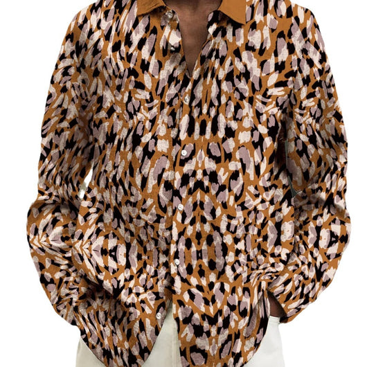 Camisa de Manga Larga con Estampado Degradado para Hombre - Image 5