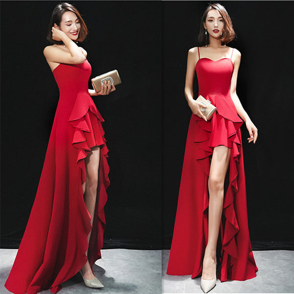 Vestido de Noche Rojo Ajustado con Tirante - Elegancia para Bodas y Eventos