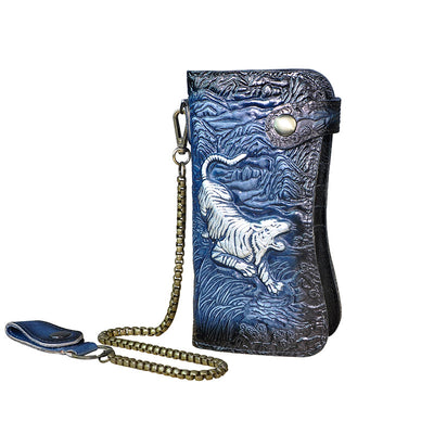Cartera de Cuero Genuino con Diseño Dragón Tigre - Image 18