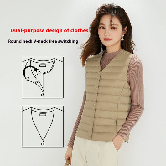 Chaleco Acolchado Ligero para Mujer - Cuello Redondo Cálido y Versátil - Image 11